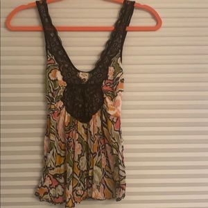 Free People Floral Lace Top